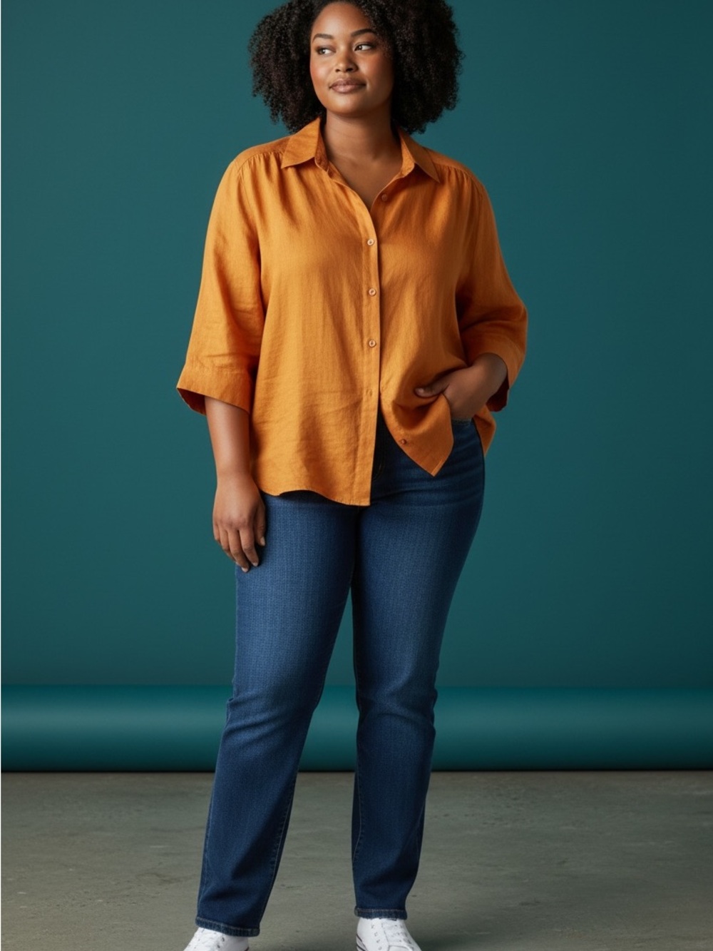 Lafayette 148 New York Mustard Button-Up Blouse